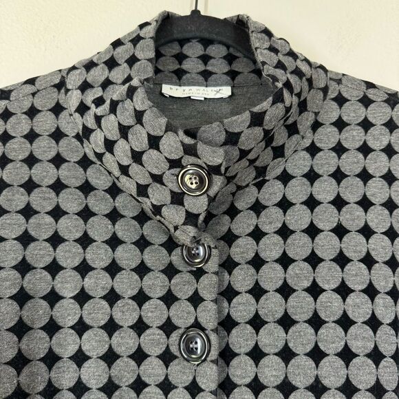Bryn Walker Lagenlook Knit Button Front Jacket Cardigan Sweater Polka Dot Medium - Picture 3 of 8